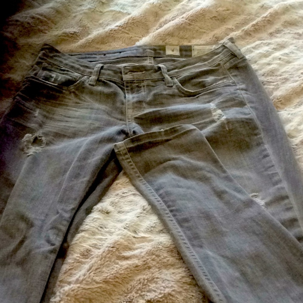 All Saints, distressed, skinny jeans.